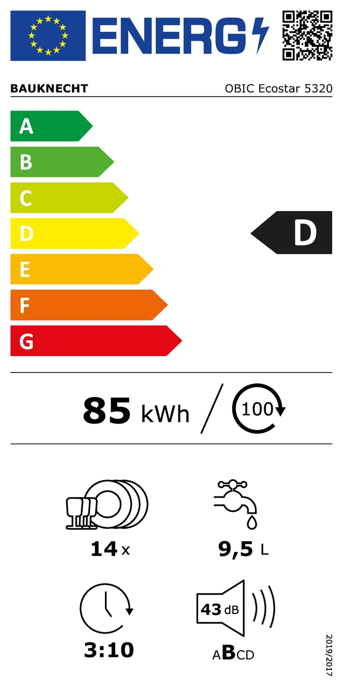 EU-Energielabel – Energieeffizienzklasse D