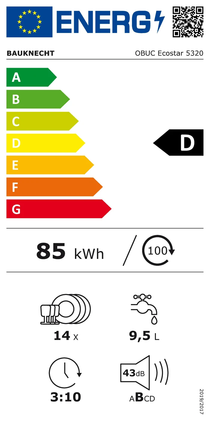 EU-Energielabel – Energieeffizienzklasse D