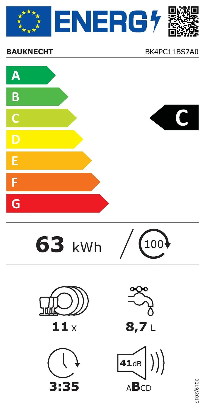 EU-Energielabel – Energieeffizienzklasse C