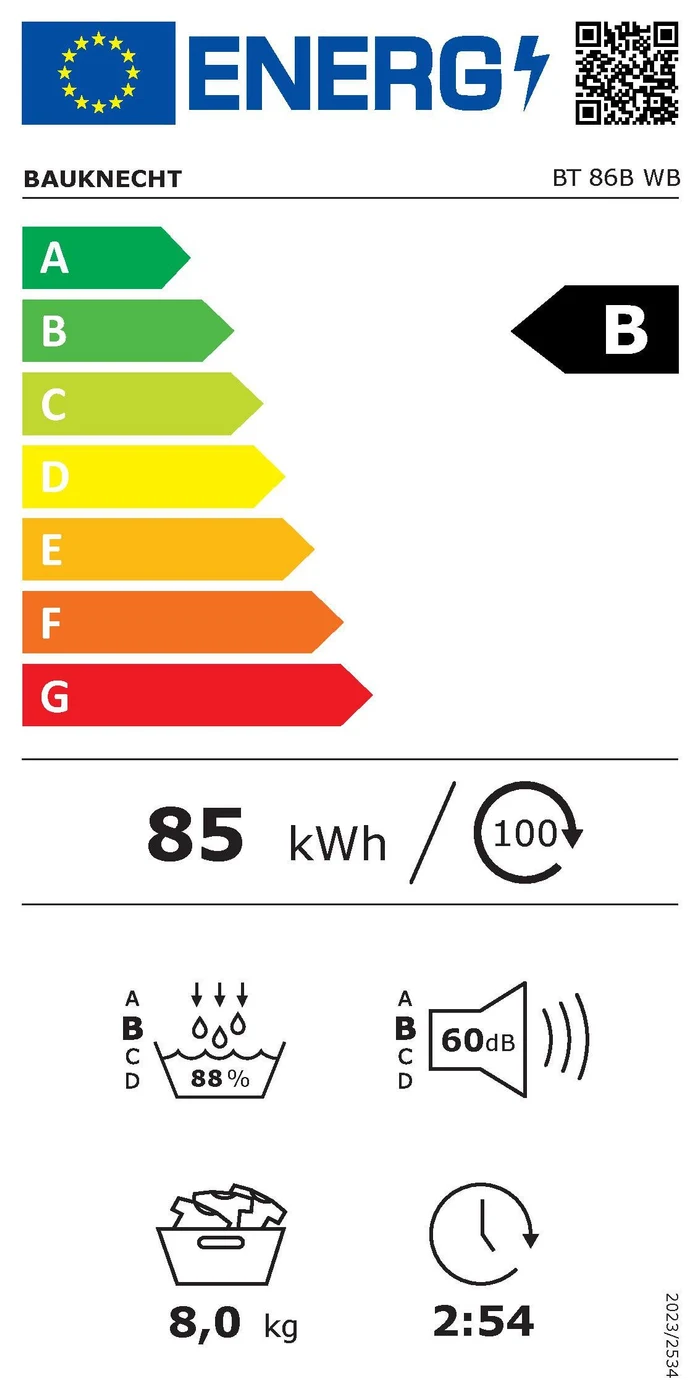 EU-Energielabel – Energieeffizienzklasse B