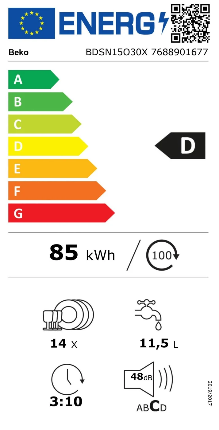 EU-Energielabel – Energieeffizienzklasse D