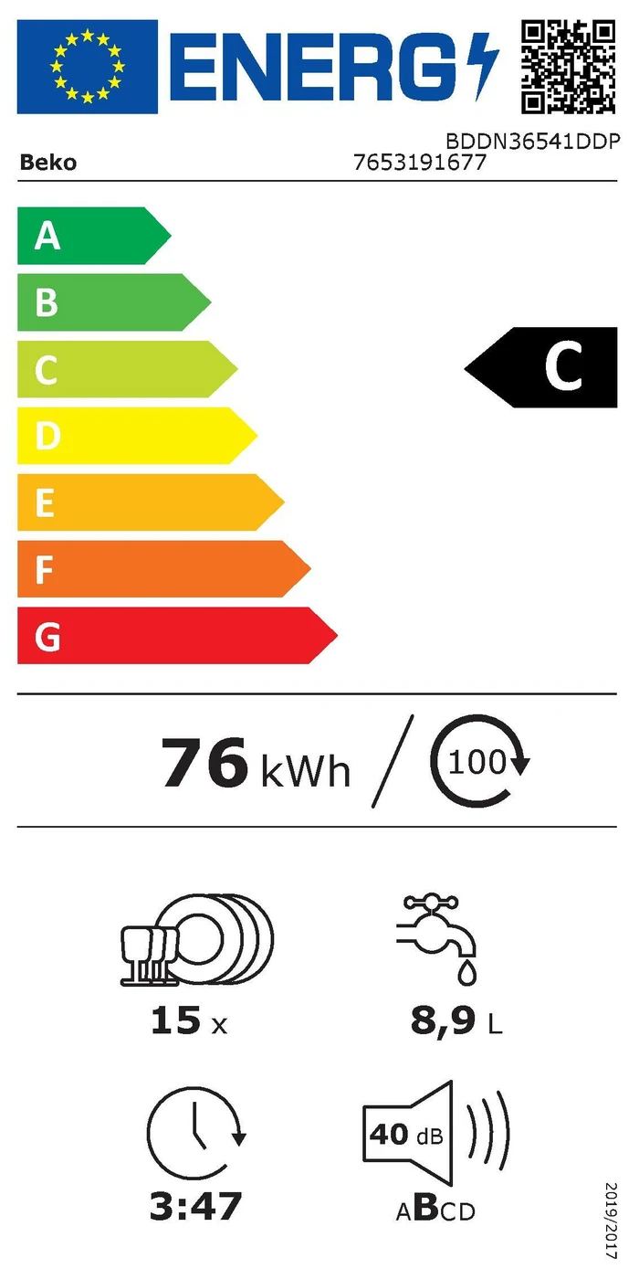 EU-Energielabel – Energieeffizienzklasse C