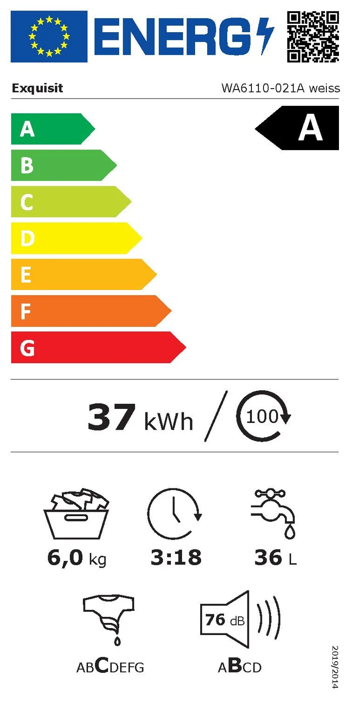 EU-Energielabel – Energieeffizienzklasse A