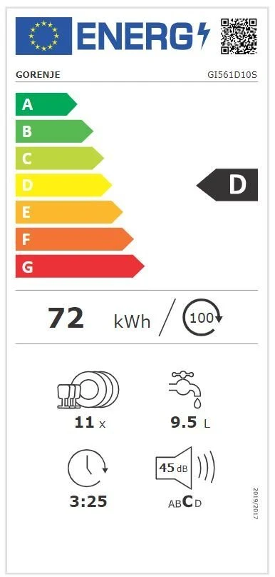 EU-Energielabel – Energieeffizienzklasse D