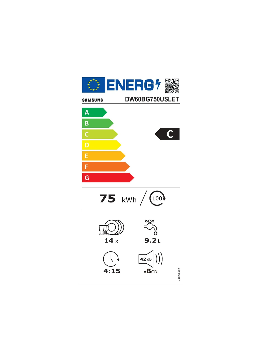 EU-Energielabel – Energieeffizienzklasse C