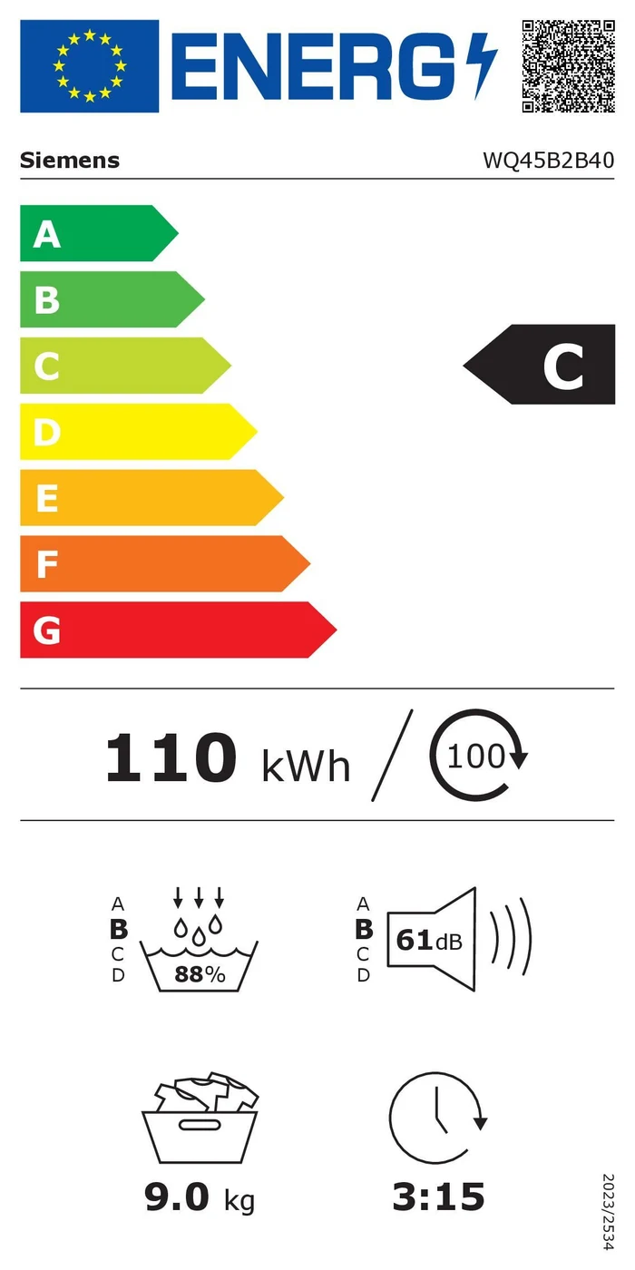 EU-Energielabel – Energieeffizienzklasse C