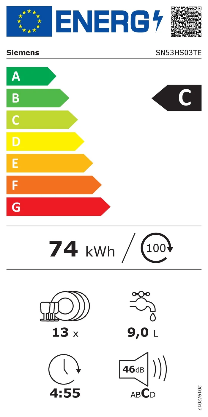 EU-Energielabel – Energieeffizienzklasse C