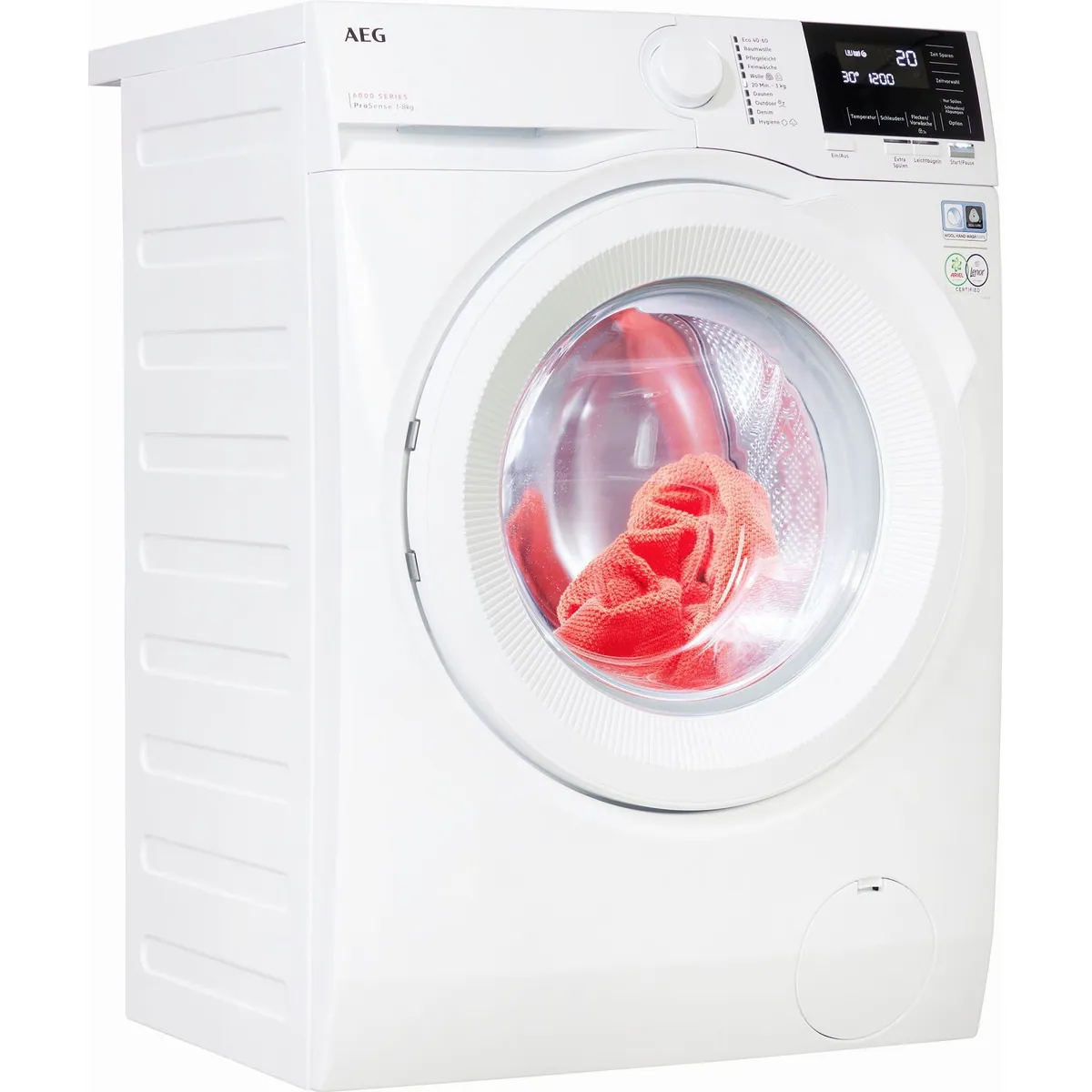 AEG Waschmaschine 6000 ProSense LR6A668, 8 kg, 1600 U/min, Hygiene-Programm mit Dampf
