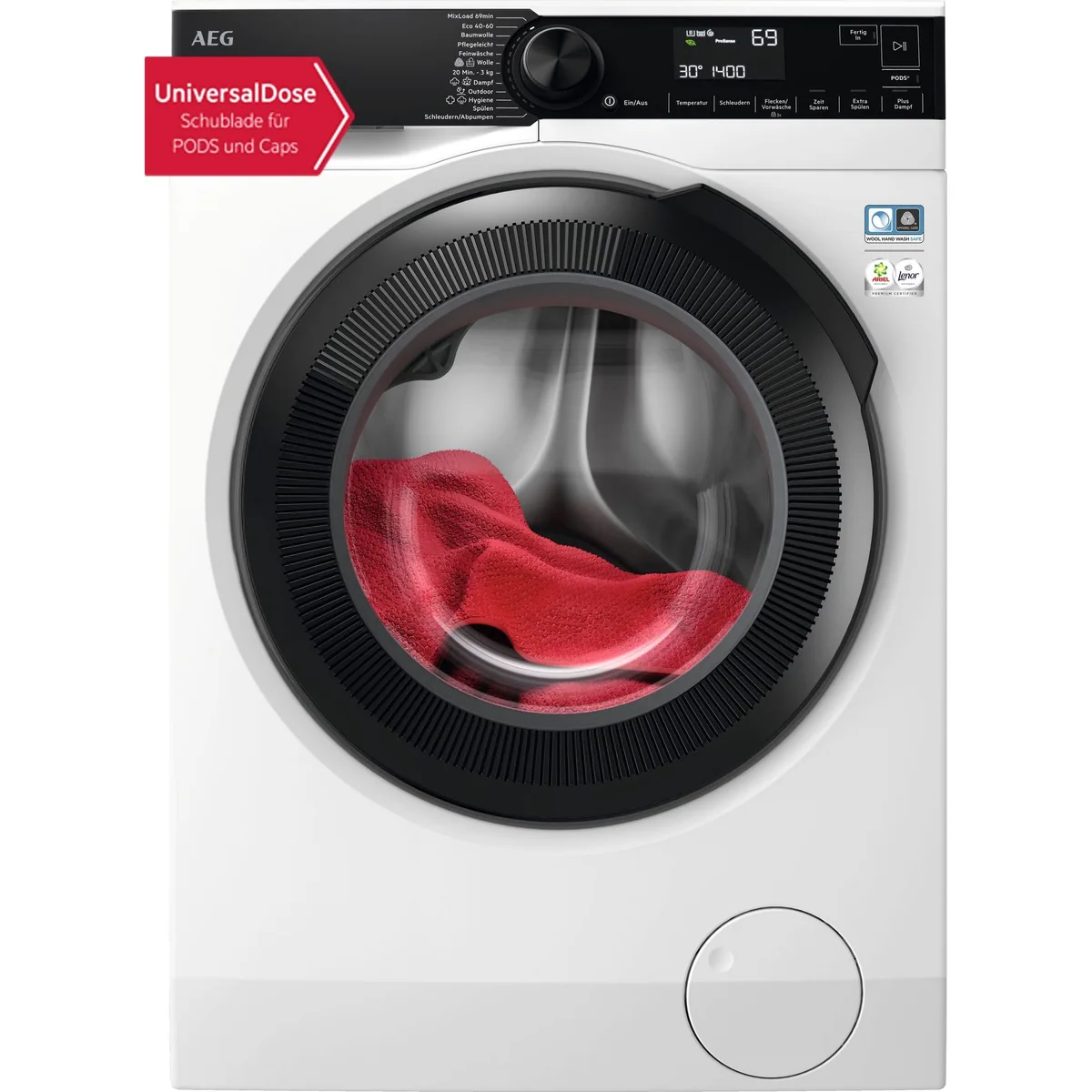 AEG Waschmaschine 7000 ProSteam LR7EA410FL, 10 kg, 1400 U/min, effiziente Reinigung mit UniversalDose