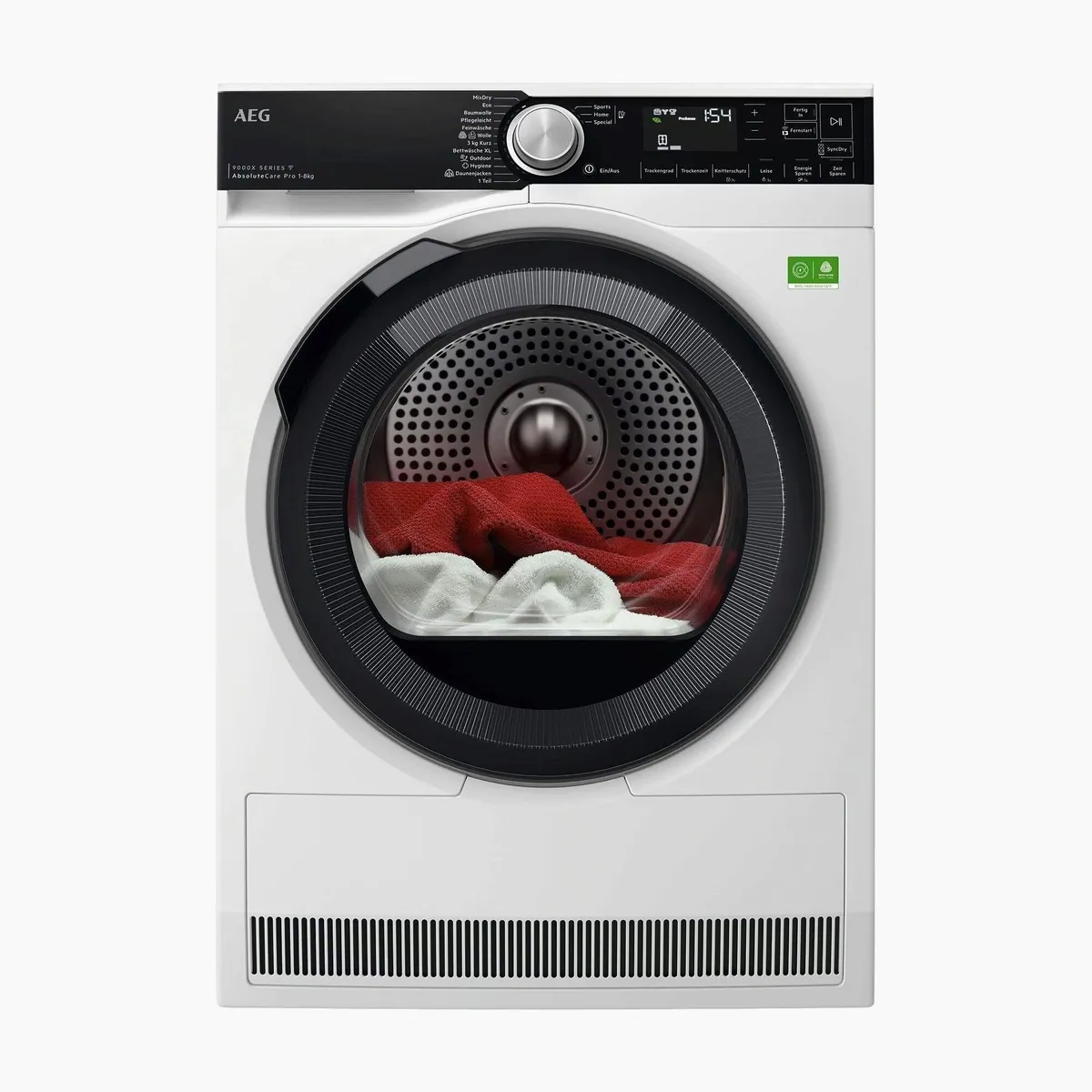 AEG Wärmepumpentrockner 9000 AbsoluteCare Plus TR9XW80880, SmartDry-Technologie, Energieeffizienz