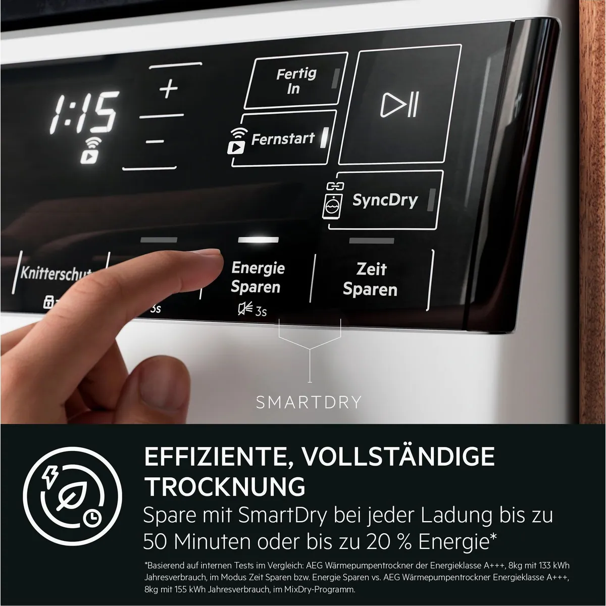 AEG Wärmepumpentrockner 9000 AbsoluteCare Plus TR9XW80880, SmartDry-Technologie, Energieeffizienz 5