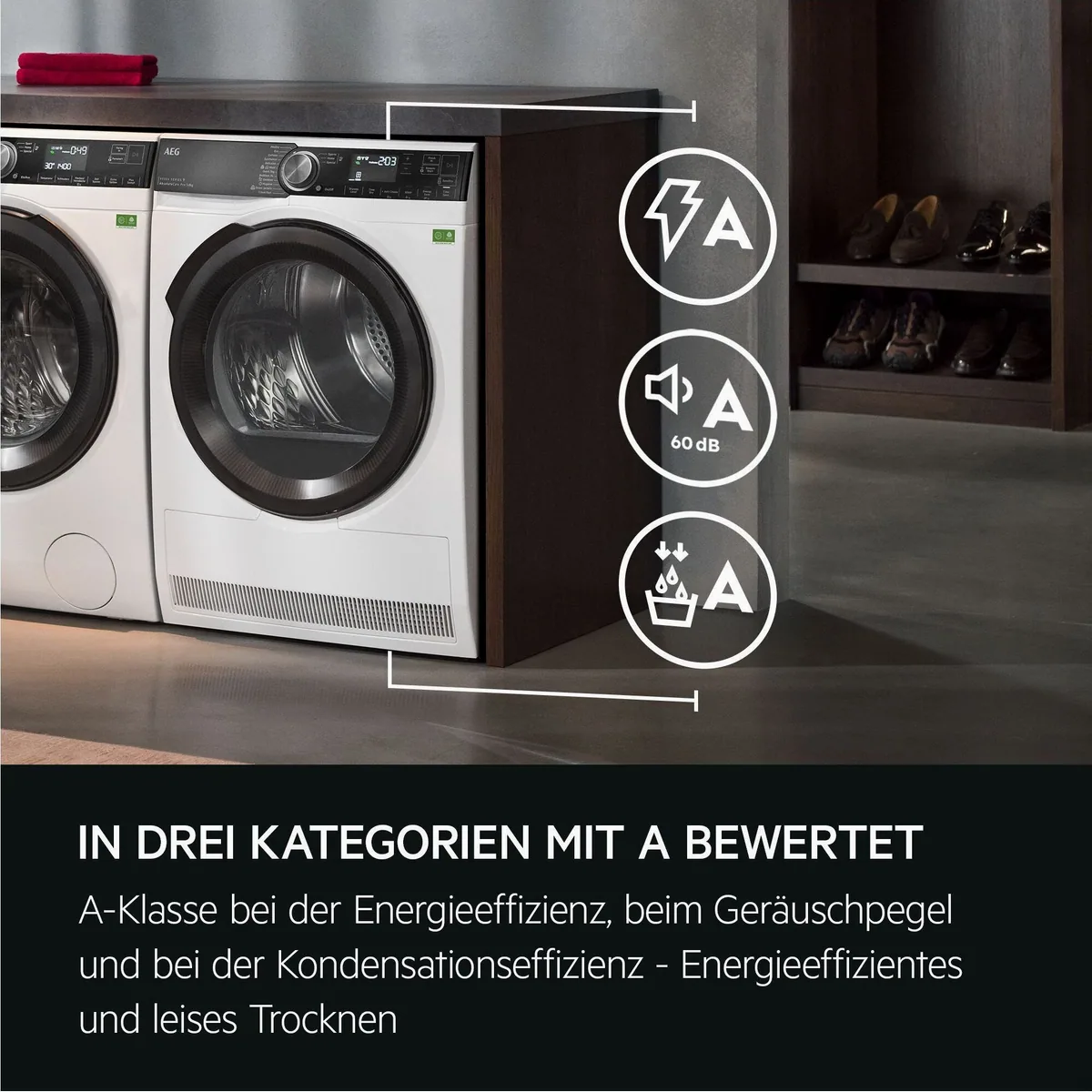 AEG Wärmepumpentrockner 9000 AbsoluteCare Plus TR9XW80890, energieeffizient, leise, schonende Trocknung 3