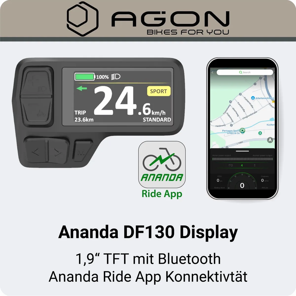 Agon E-Bike Mountainbike Alpha, 10 Gang Shimano Deore, leistungsstarker Heckmotor, 540 Wh Akku 4