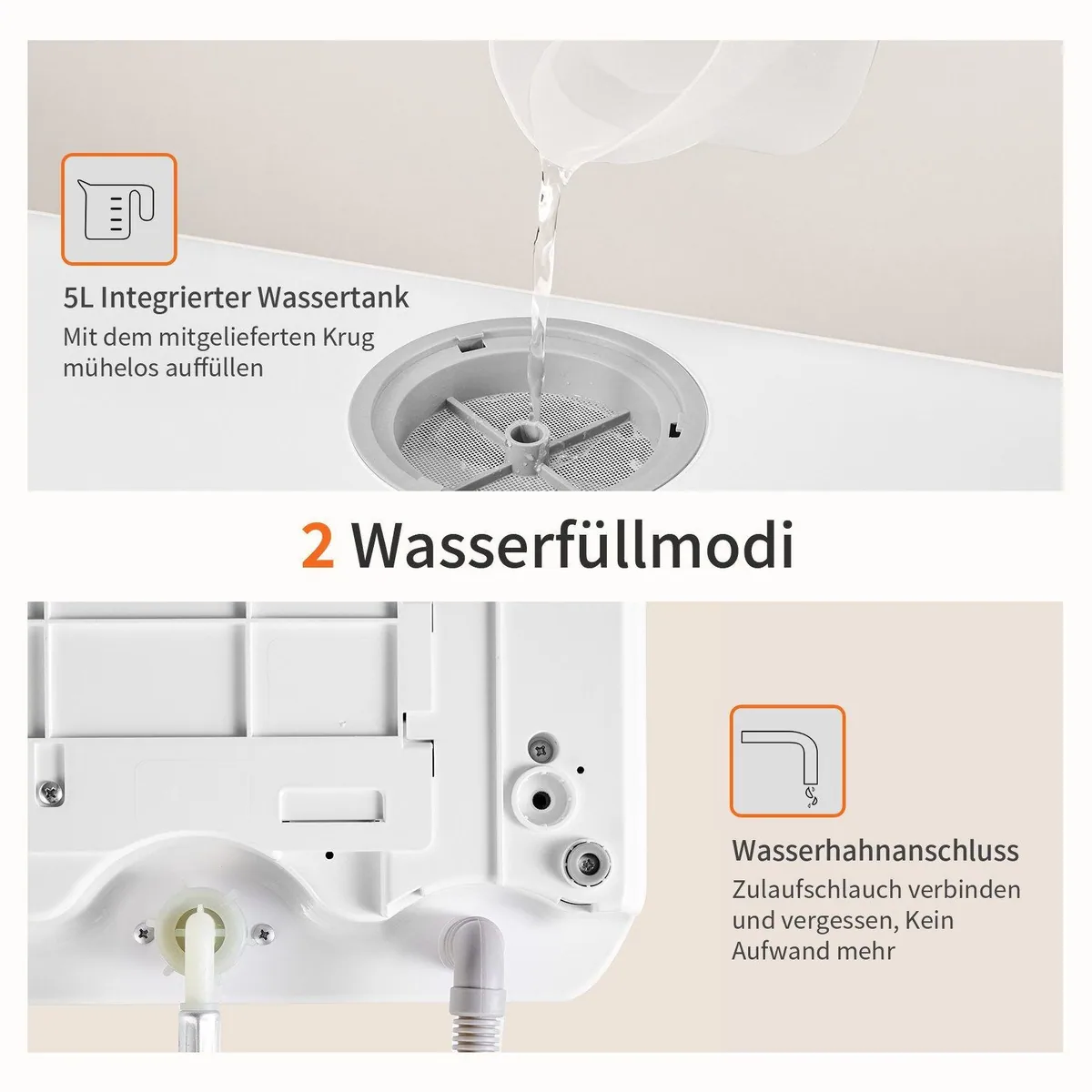 Airmsen TDQR03A Tischgeschirrspüler, kompakt, 5 Spülprogramme, 5L Wassertank 4
