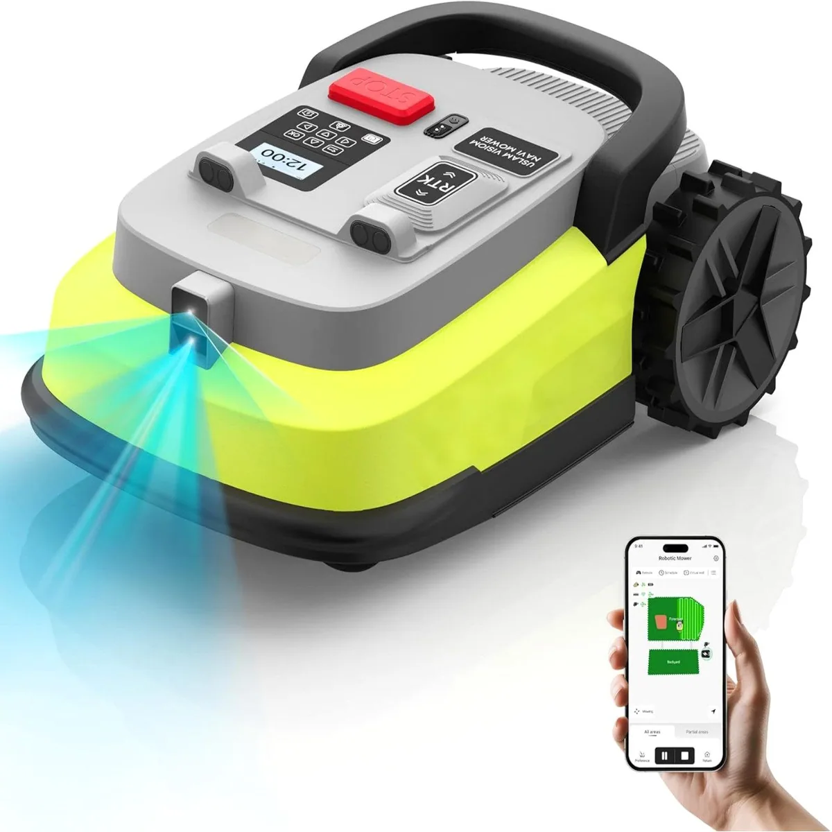 AIRROBO Rasenmähroboter NetRTK+Vision, ohne Begrenzungskabel, für 1000 m² Rasenfläche