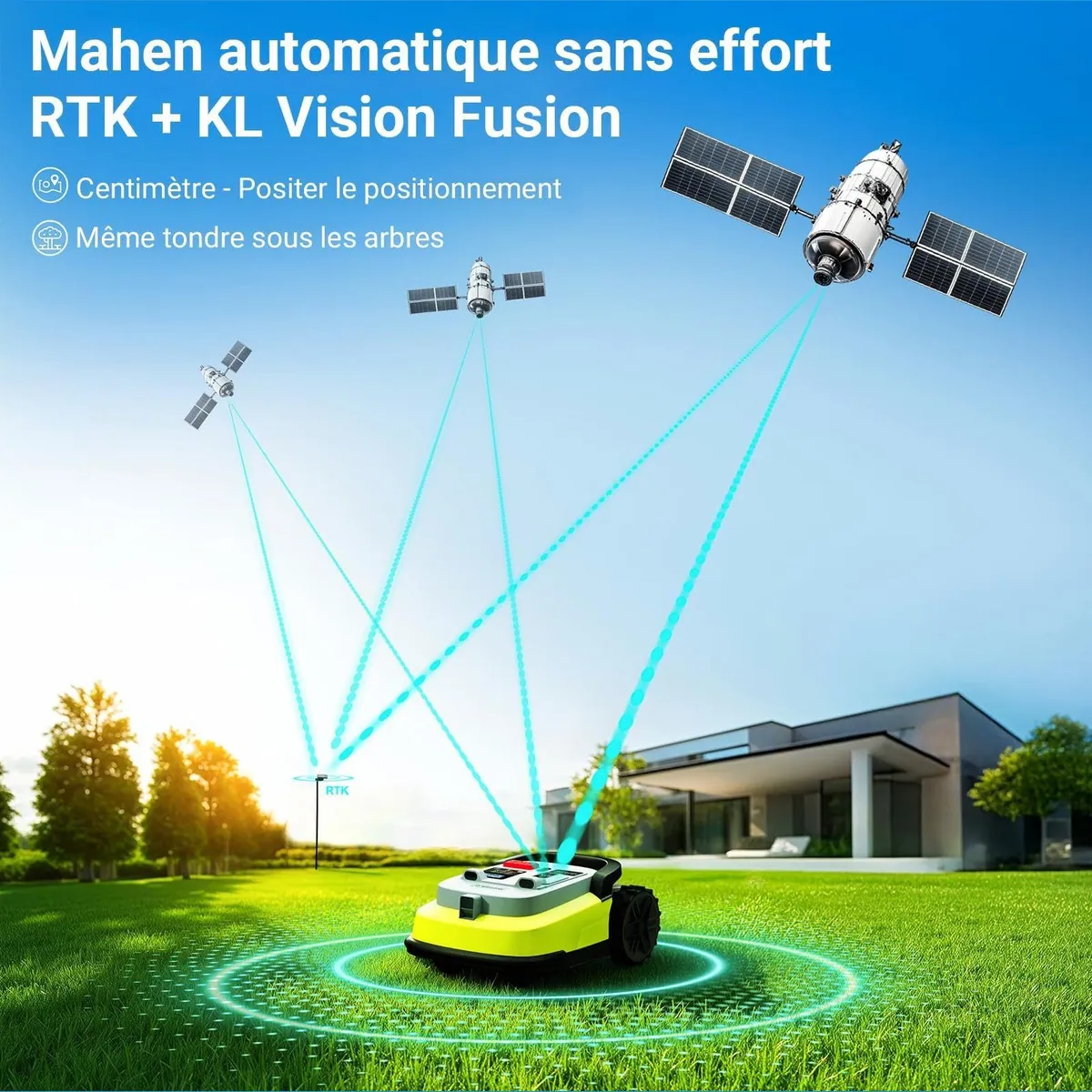 AIRROBO Rasenmähroboter NetRTK+Vision, ohne Begrenzungskabel, für 1000 m² Rasenfläche 3