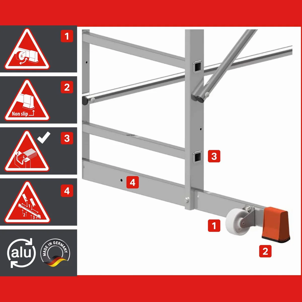 ALTEC Aluminium Fahrgerüst AluCombine 3.0, leicht, stabil, maximale Arbeitshöhe 7 Meter 4