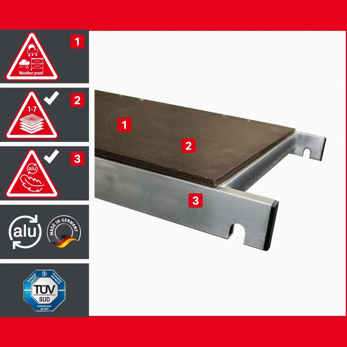 ALTEC Aluminium Fahrgerüst Rollfix 2.0, TÜV geprüft, maximale Arbeitshöhe 10 Meter 5