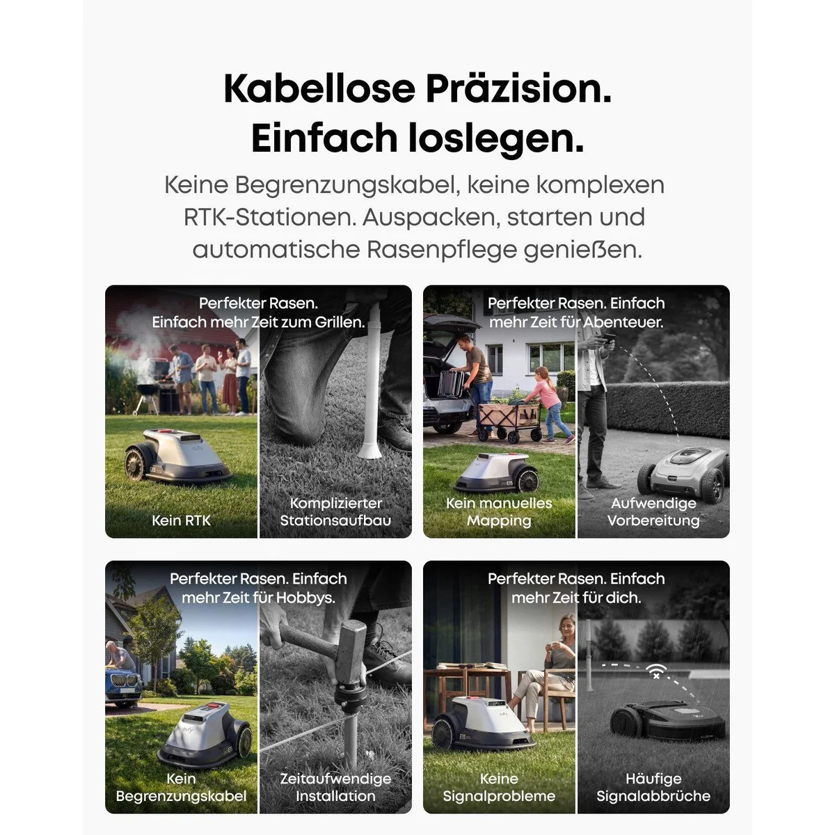 Anker eufy Rasenmähroboter E15, App-Steuerung, Regensensor, Diebstahlschutz — bis 800 m² 3