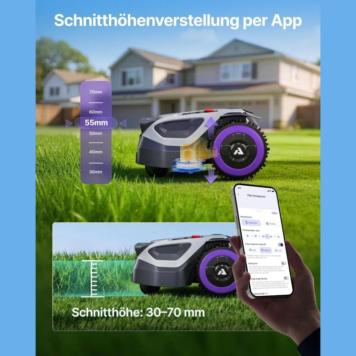 ANTHBOT M9 Mähroboter, RTK-Navigation, HDR-Dual-Vision, KI-Hindernisvermeidung 2