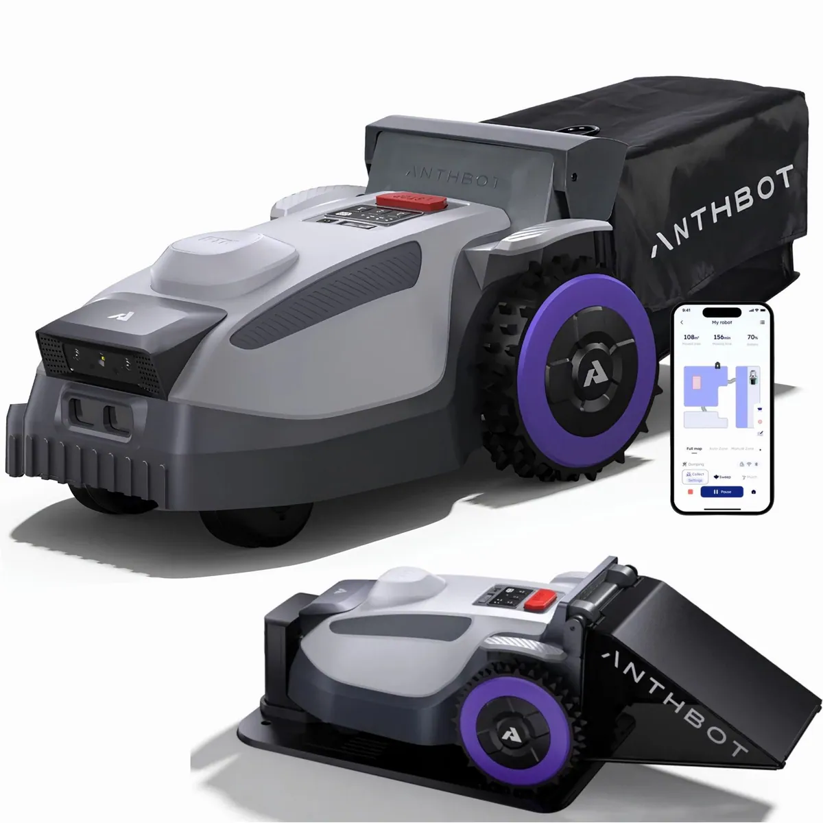 ANTHBOT N8 Mähroboter, 4-in-1 System, Auto-Entleerung, bis 1500 m²