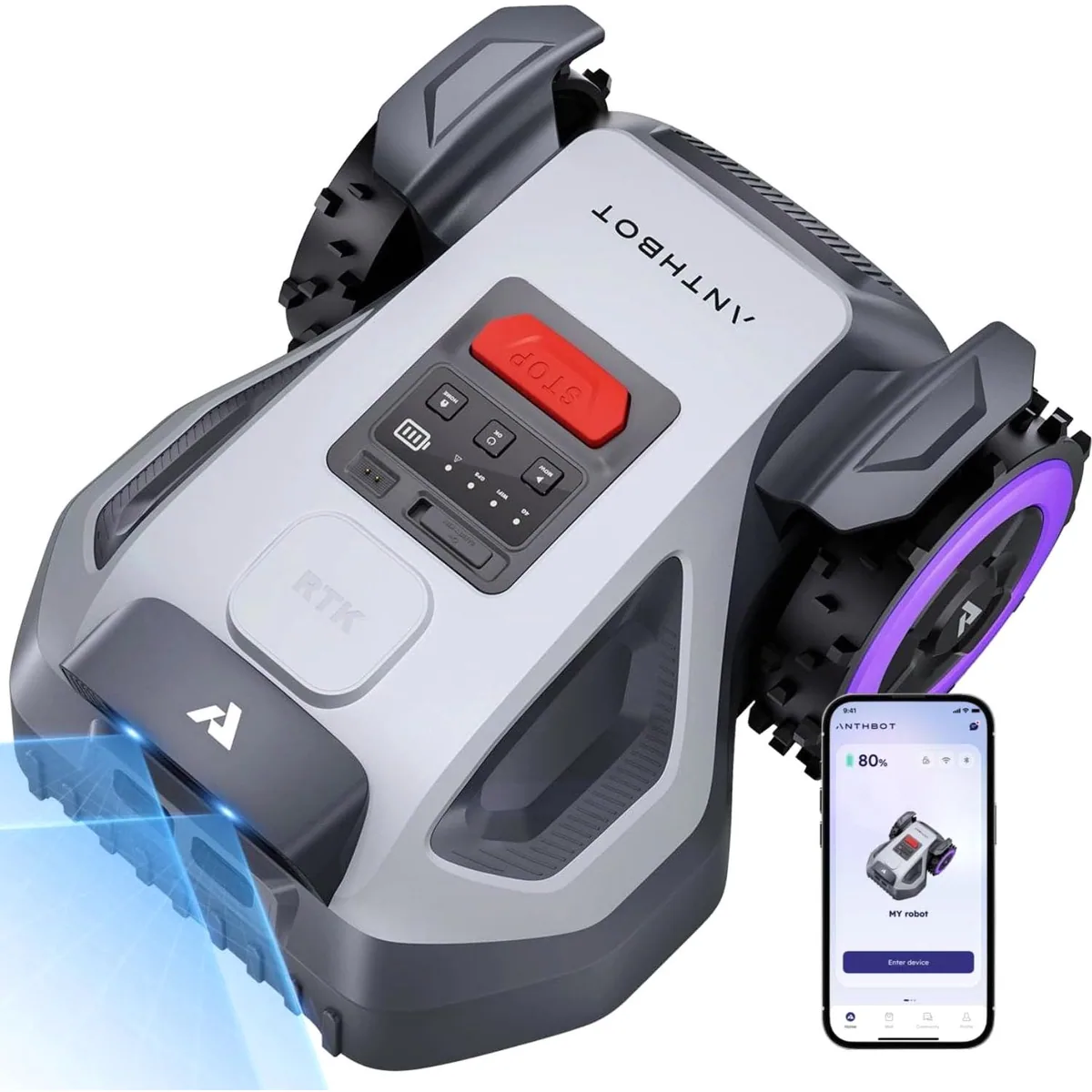 ANTHBOT M9 Mähroboter, RTK-Navigation & HDR-Dual-Vision, bis 1200 m² Rasenfläche