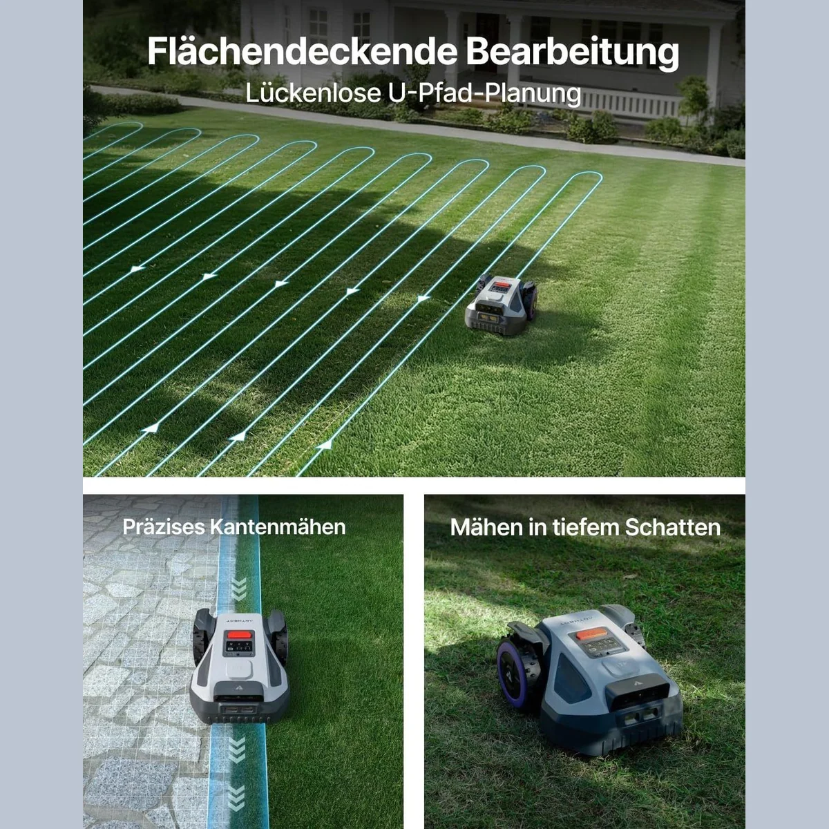 ANTHBOT M9 Mähroboter, RTK-Navigation & HDR-Dual-Vision, bis 1200 m² Rasenfläche 3
