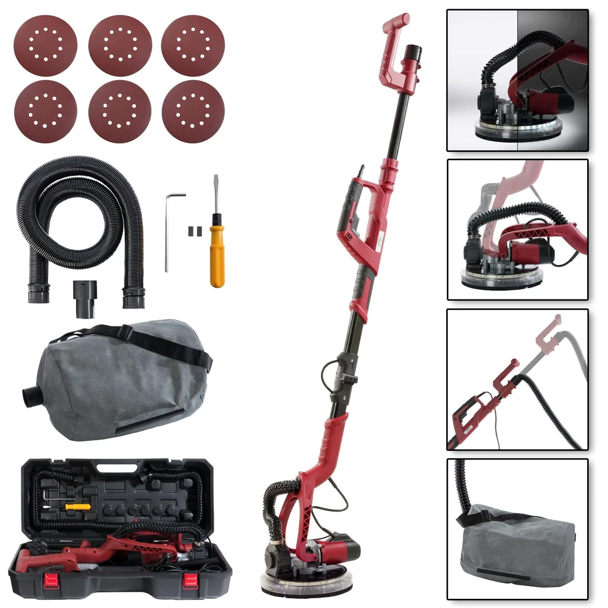 Arebos Langhalsschleifer, 750 W Motor, integriertes Staubabsaugsystem, LED-Beleuchtung