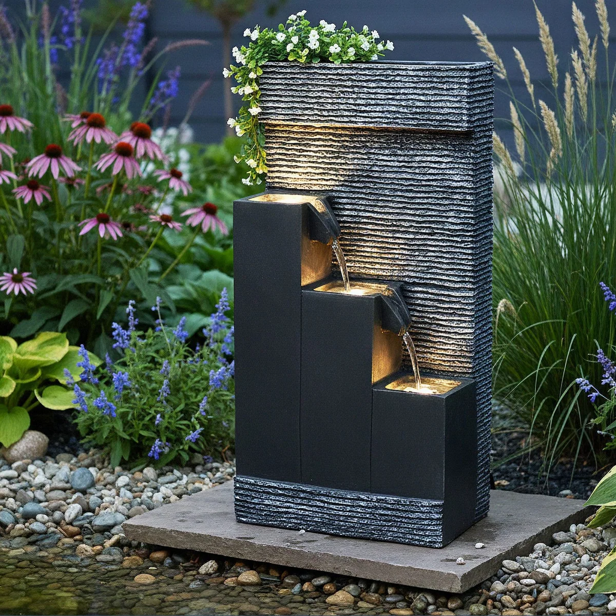 Arnusa BK845 Zimmerbrunnen, dekorative Kaskade mit LED-Beleuchtung 3