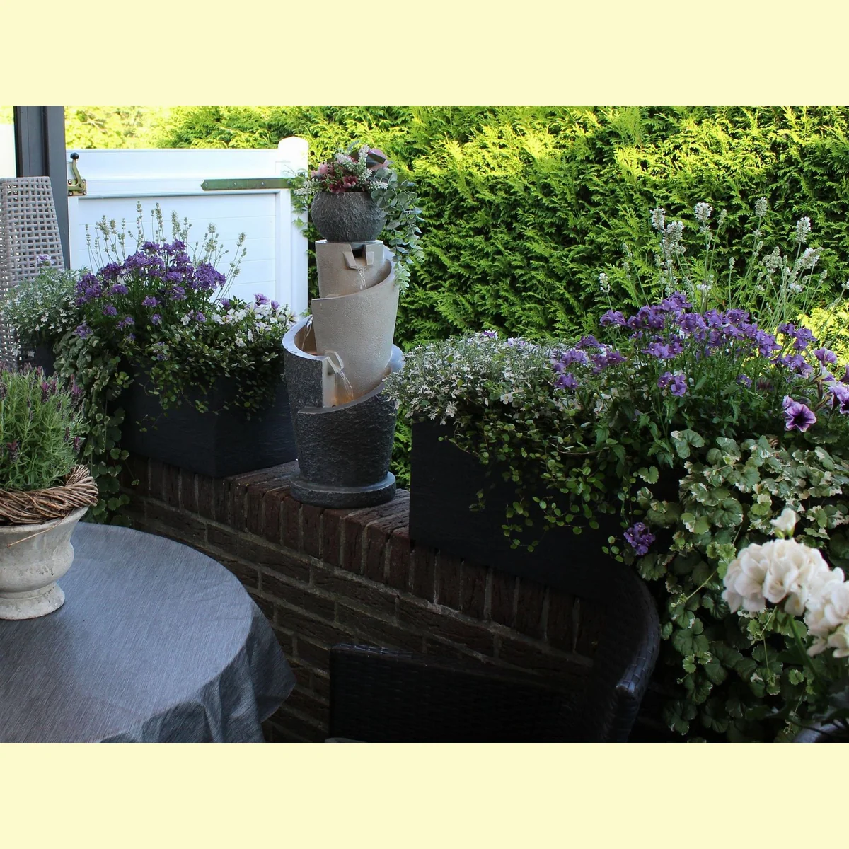 Arnusa Gartenbrunnen, LED-Beleuchtung, 66 cm Höhe, inklusive Dekobecken 5