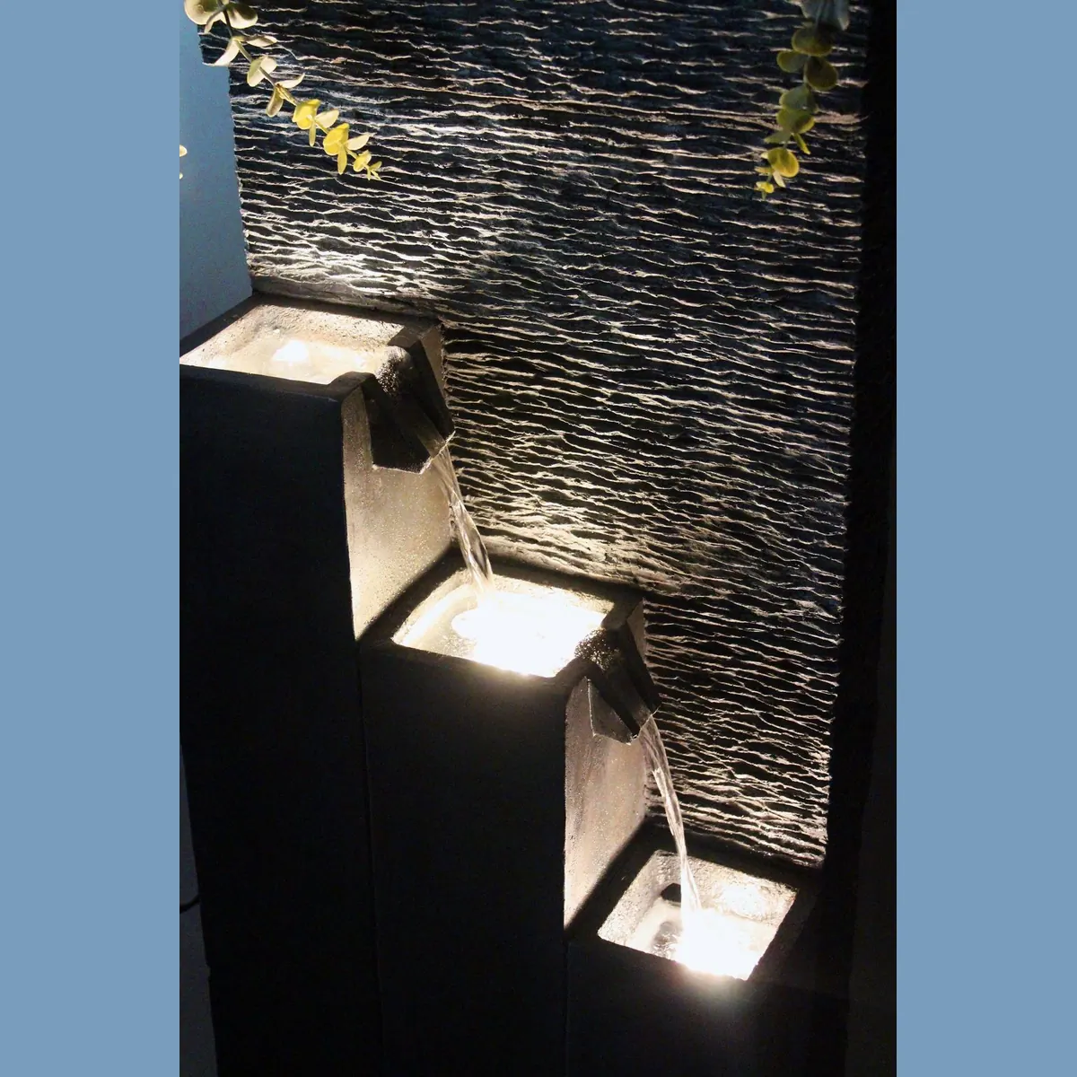 Arnusa Gartenbrunnen BK846, 101 cm Kaskade mit LED Beleuchtung — elegantes Wasserspiel in Steinoptik 5