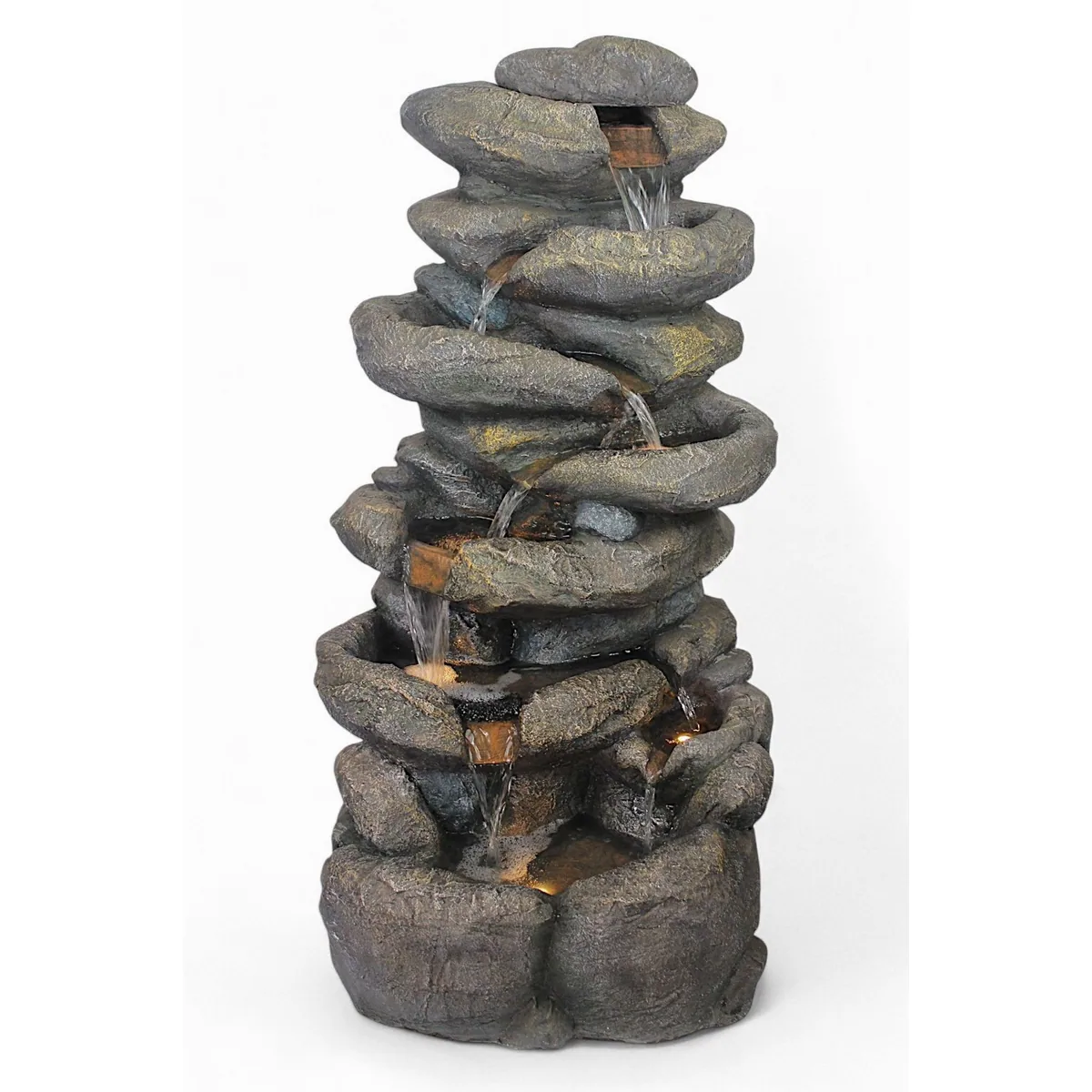 Arnusa Gartenbrunnen BK902, imposante Fels-Optik, LED-Beleuchtung, 100 cm Höhe 2