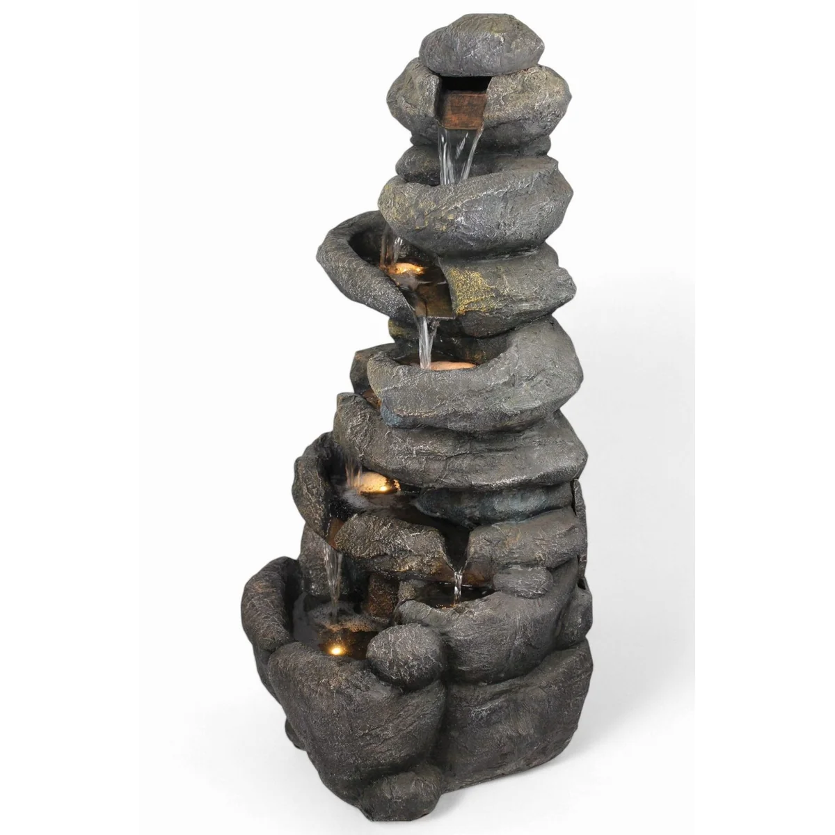 Arnusa Gartenbrunnen BK902, imposante Fels-Optik, LED-Beleuchtung, 100 cm Höhe 3
