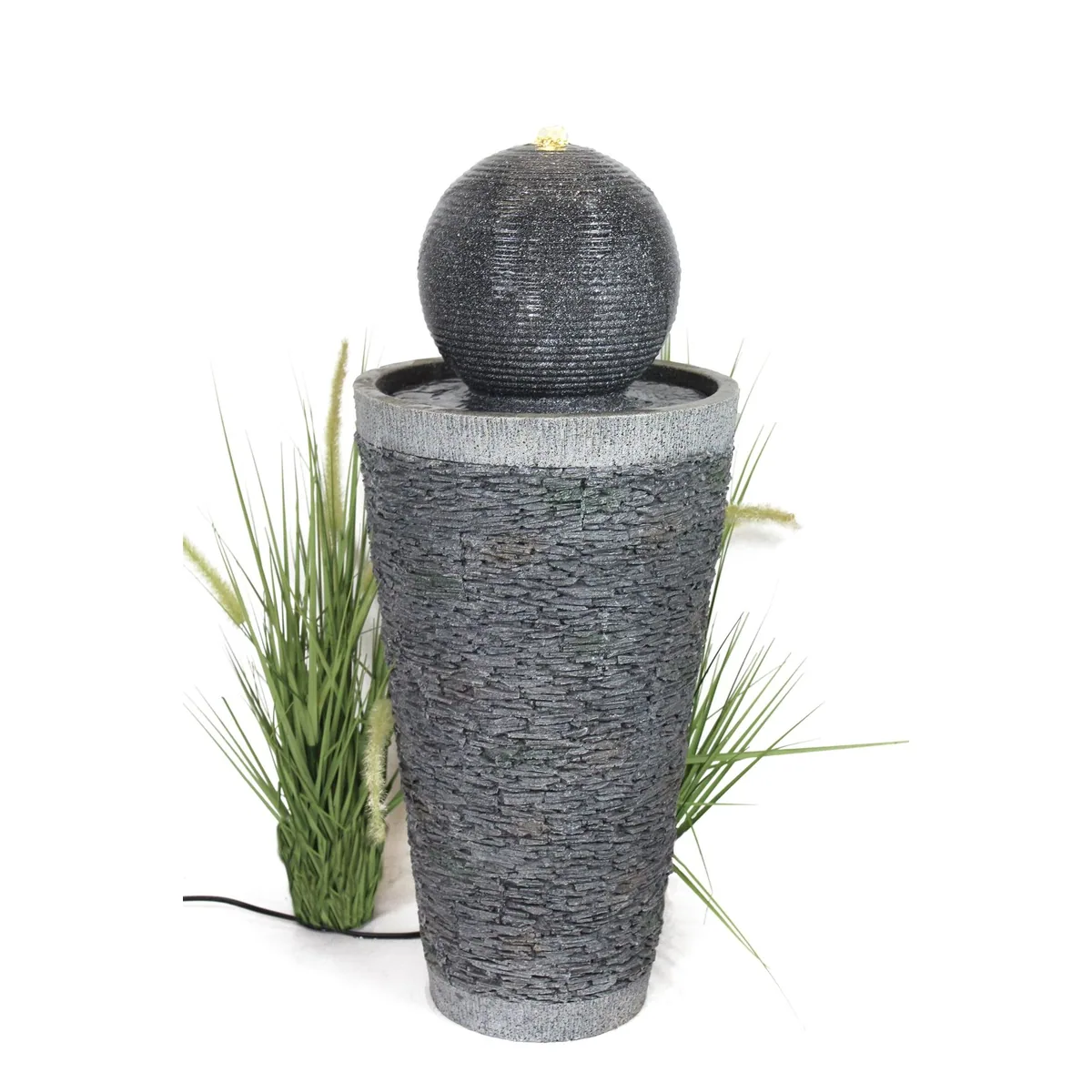 Arnusa Gartenbrunnen BK910, LED-Beleuchtung, Steinoptik, Komplett-Set