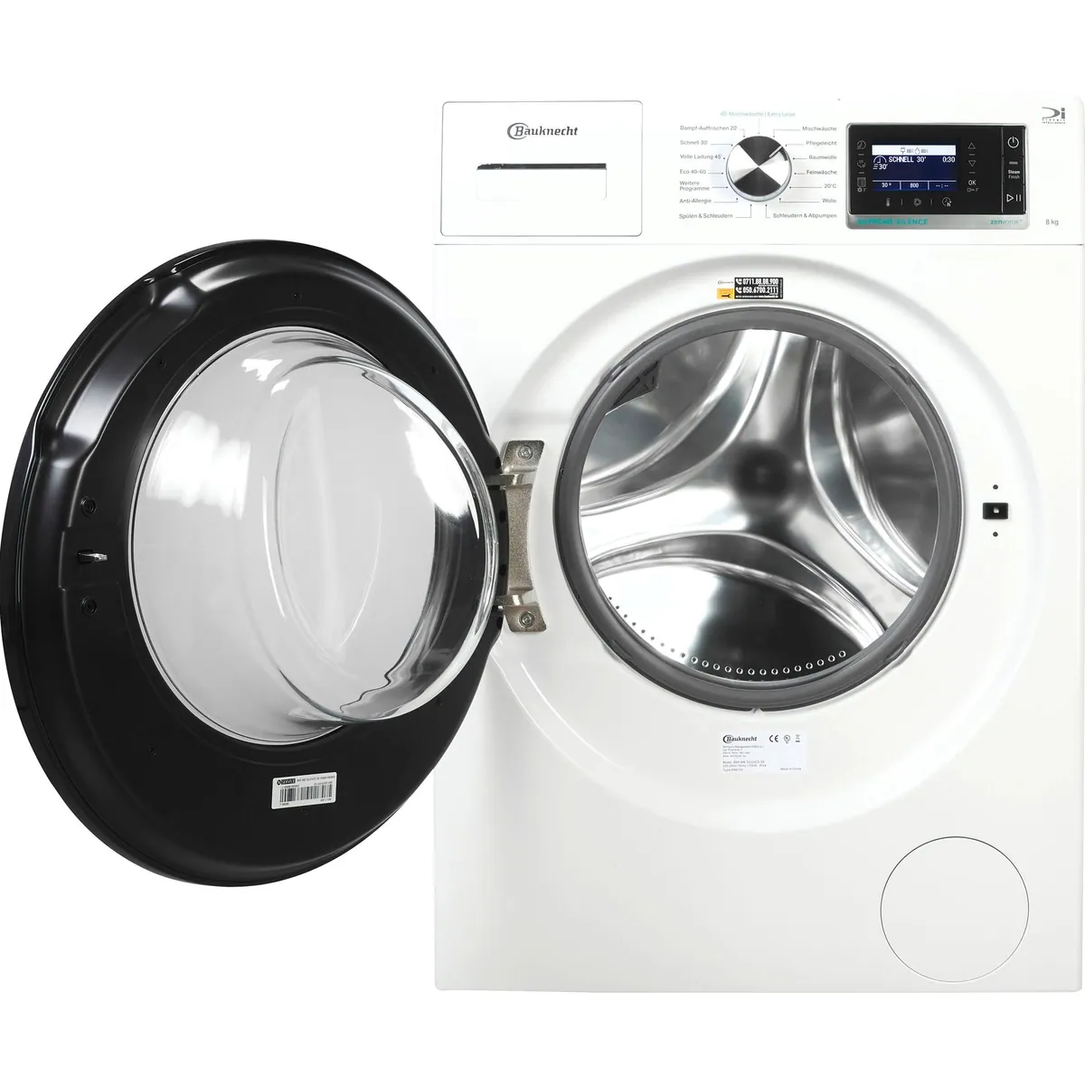 BAUKNECHT B6R 88E SILENCE DE, 8 kg, 1400 U/min, Dampfprogramm, leise, Vollwasserschutz 2