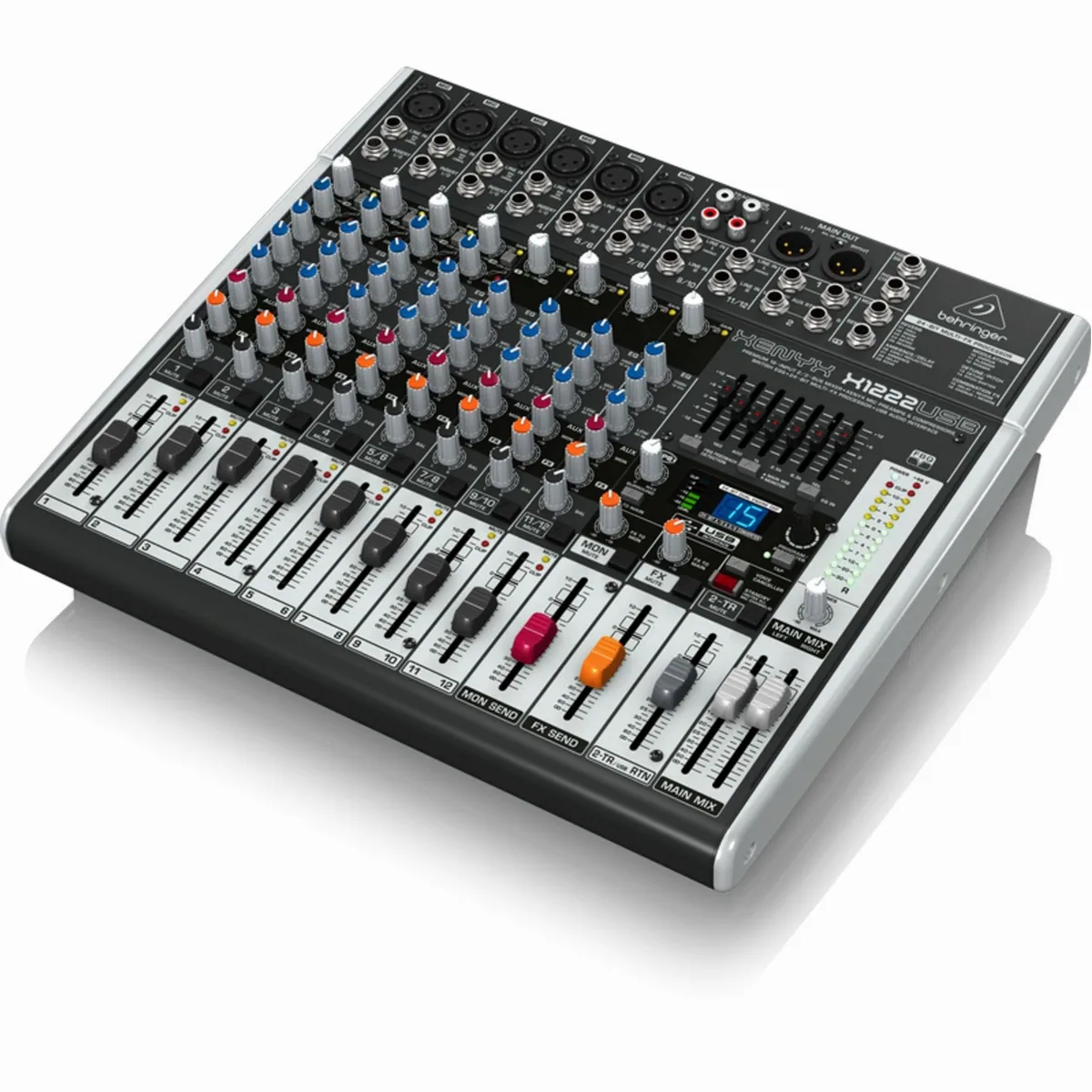 Behringer XENYX X1222USB Mischpult, 4 Mikrofonvorverstärker, USB Audio Interface