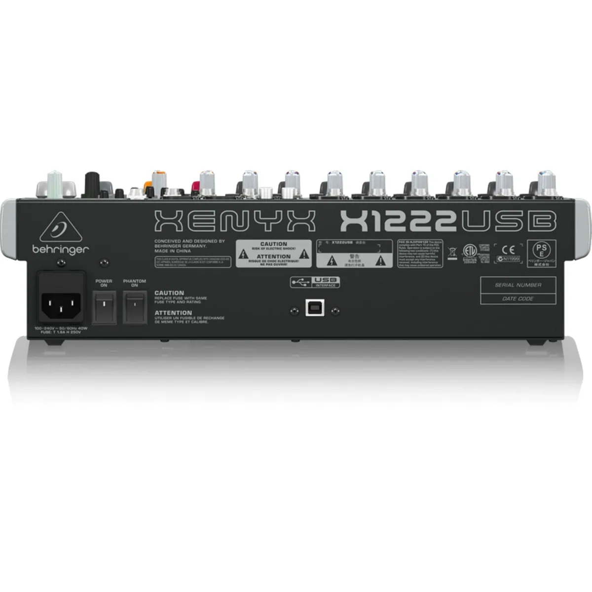 Behringer XENYX X1222USB Mischpult, 4 Mikrofonvorverstärker, USB Audio Interface 4