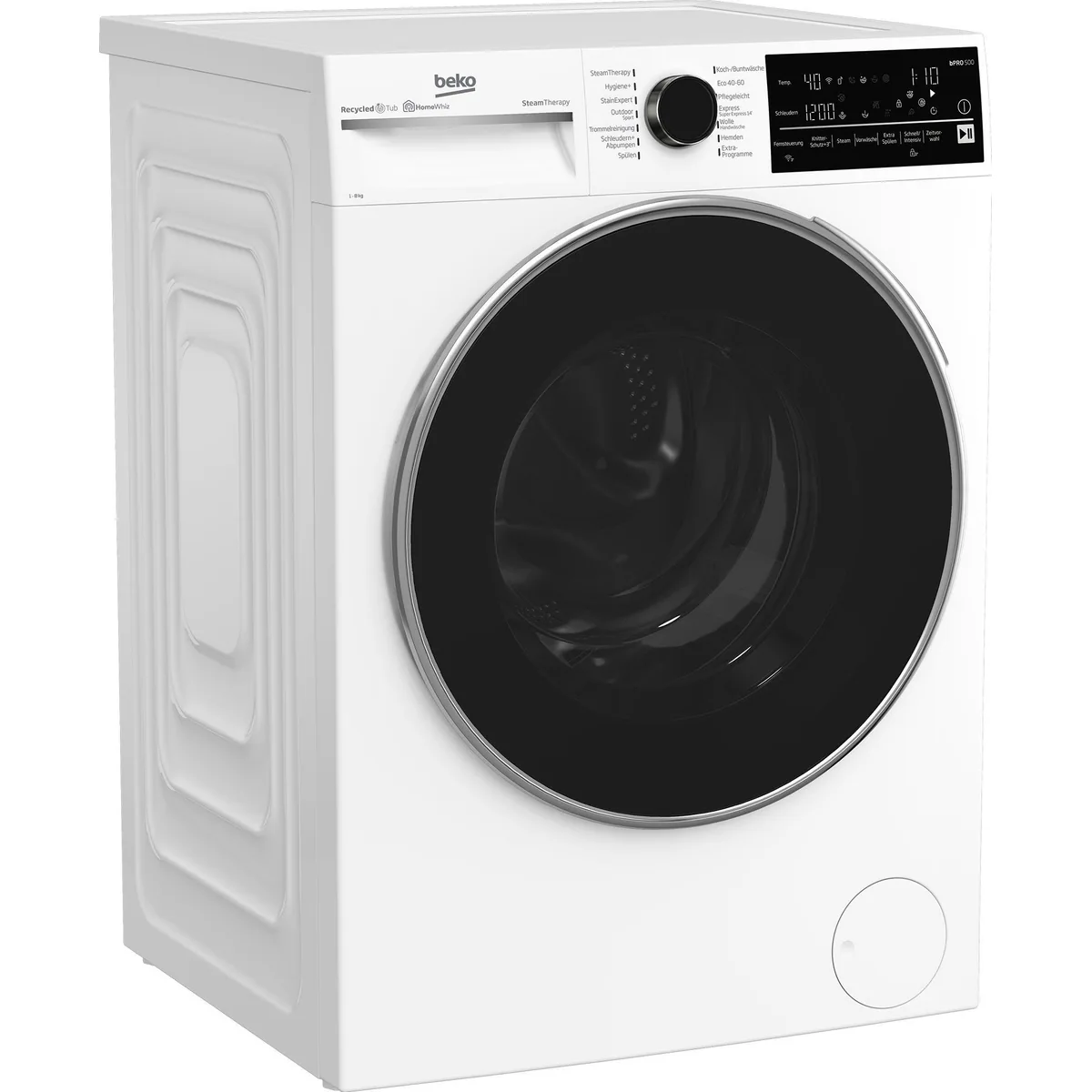 BEKO B5WFT78410W Waschmaschine, 8 kg, 1400 U/min, Dampffunktion 2