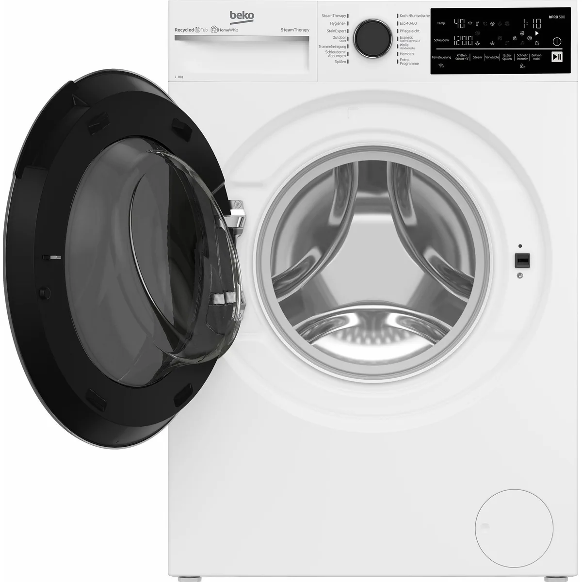 BEKO B5WFT78410W Waschmaschine, 8 kg, 1400 U/min, Dampffunktion 4