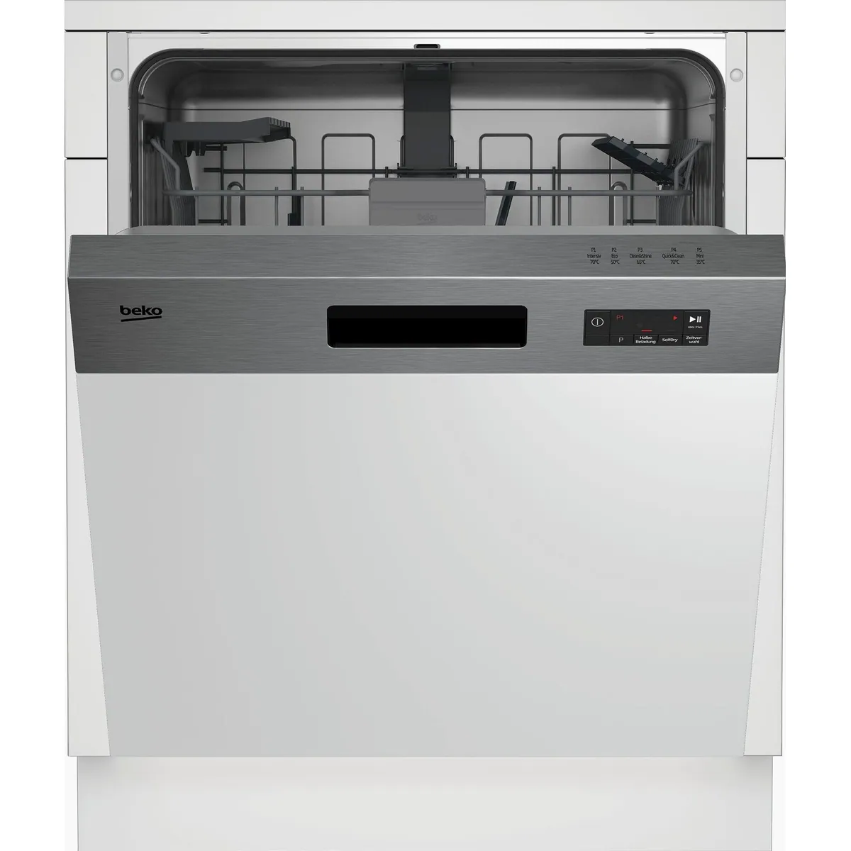 BEKO BDSN15O30X, teilintegrierbarer Geschirrspüler, 14 Maßgedecke, hocheinbaufähig, SelfDry 2