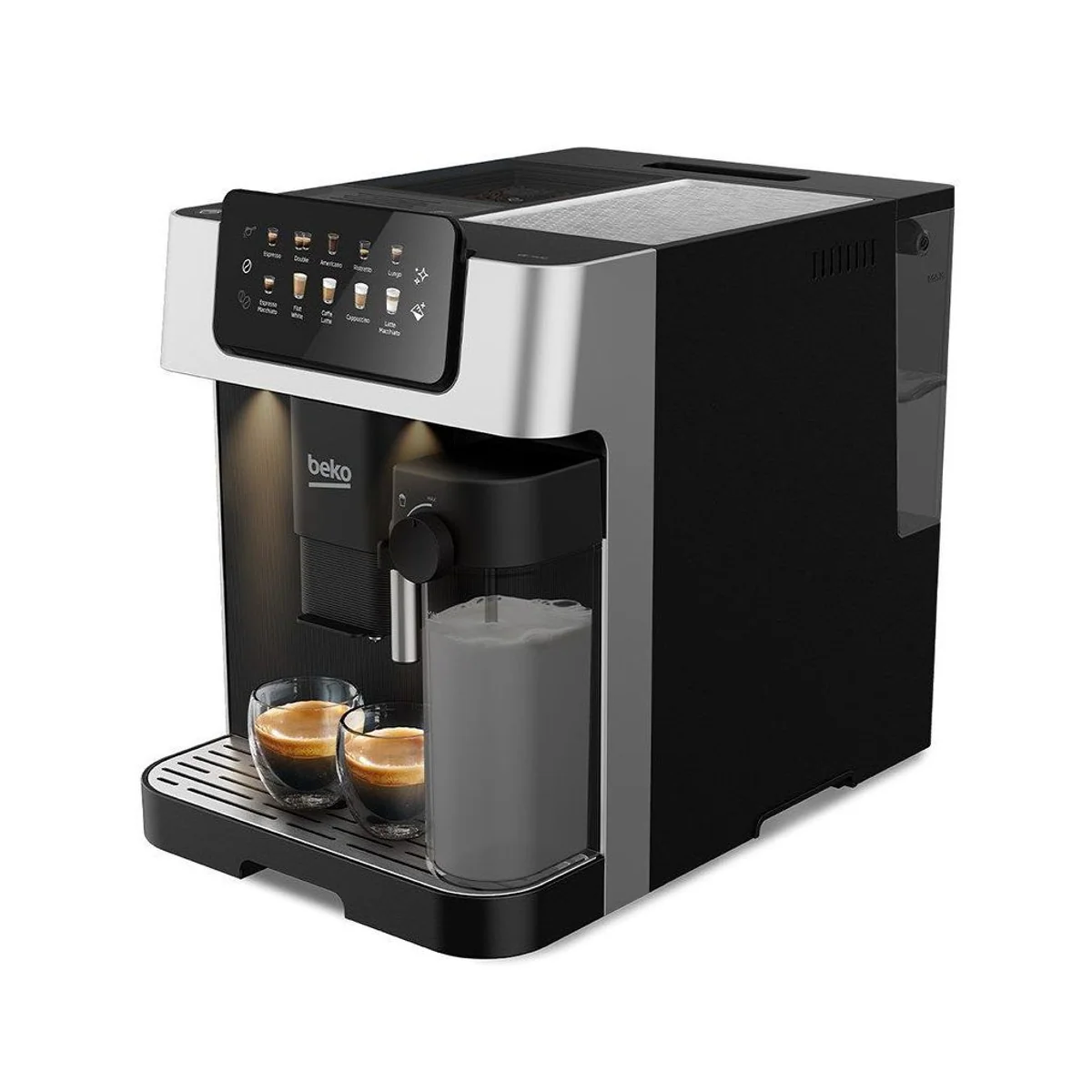 BEKO CEG 7304 X Kaffeevollautomat, Zweifachdüse mit Beleuchtung, Automatische Reinigung