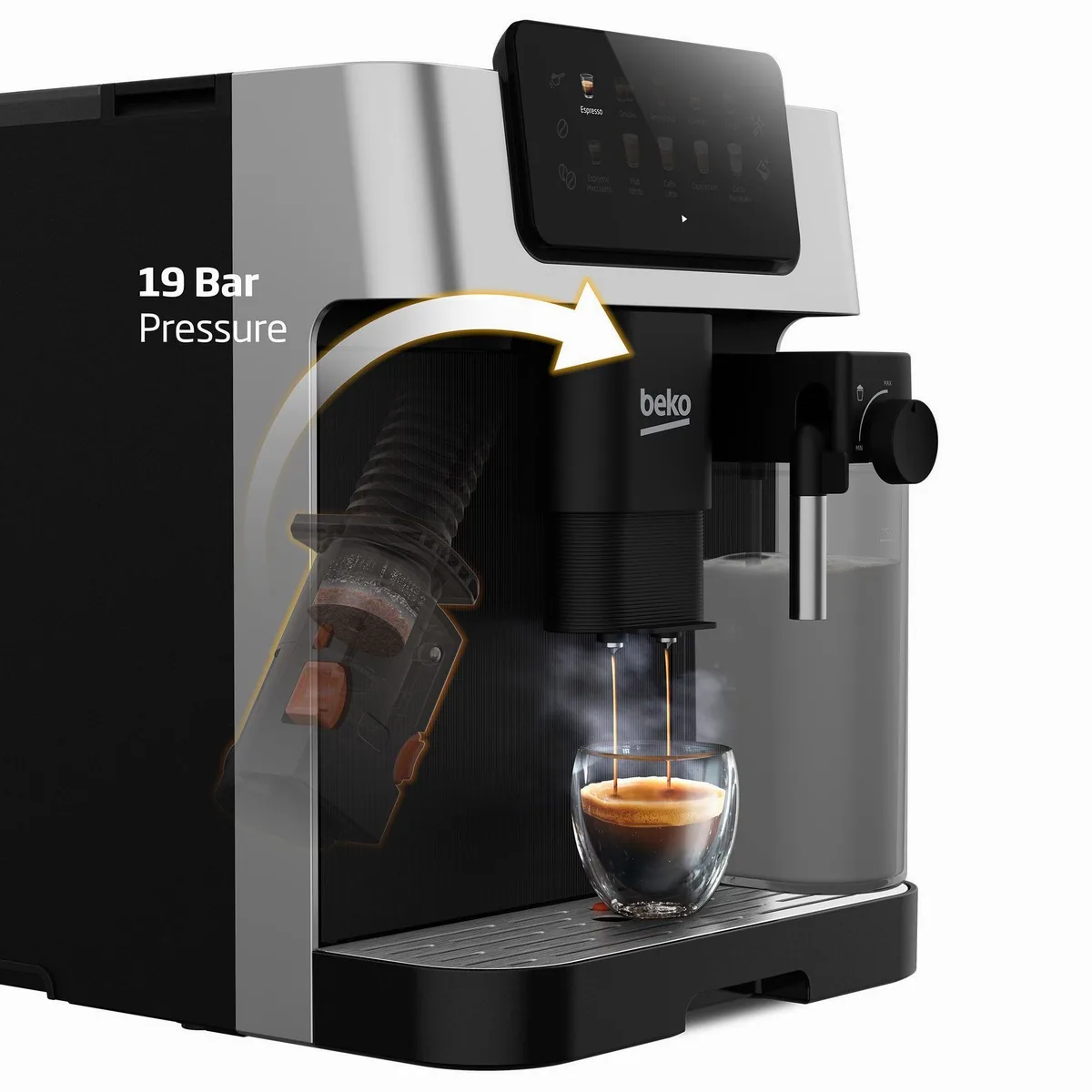BEKO CEG 7304 X Kaffeevollautomat, Zweifachdüse mit Beleuchtung, Automatische Reinigung 5