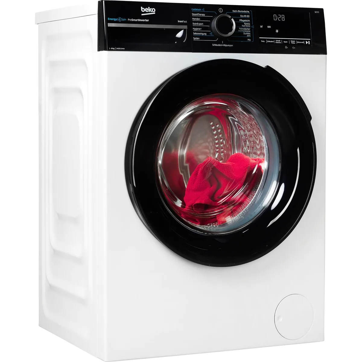 BEKO BM3WFU4841W Waschmaschine, 8 kg, 1400 U/min, energieeffizient mit Dampffunktion