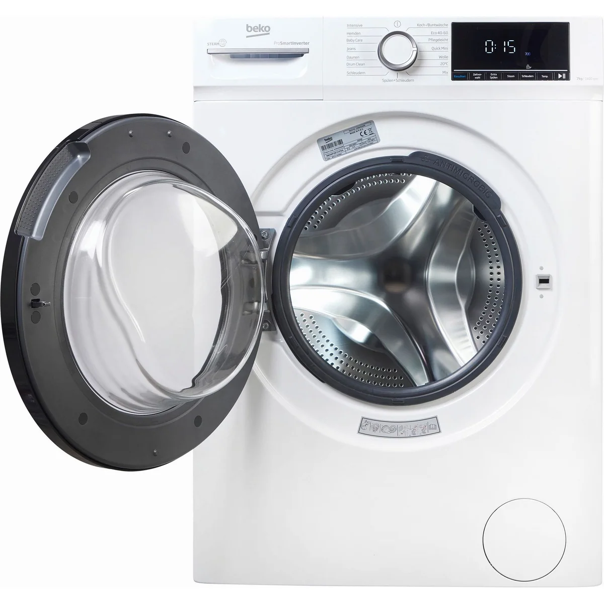 BEKO BM3WFOE741PSA Waschmaschine, 7 kg, 1400 U/min, Dampffunktion, Nachlegefunktion 2