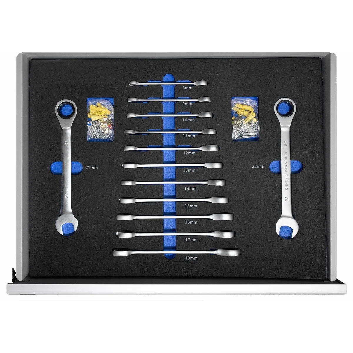Benson Tools Werkstattwagen XXXL, 8 Schubladen, gefüllt mit hochwertigem Werkzeug 5