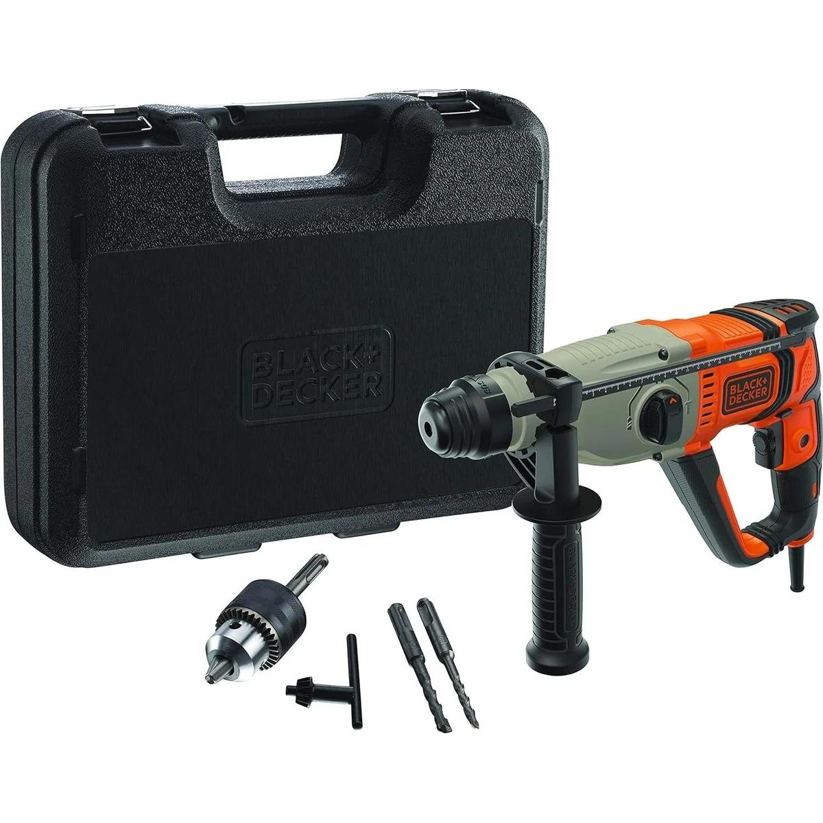 Black + Decker Kombihammer SDS-plus, 800 Watt, 2,2 Joule Schlagenergie, 3 Funktionsmodi