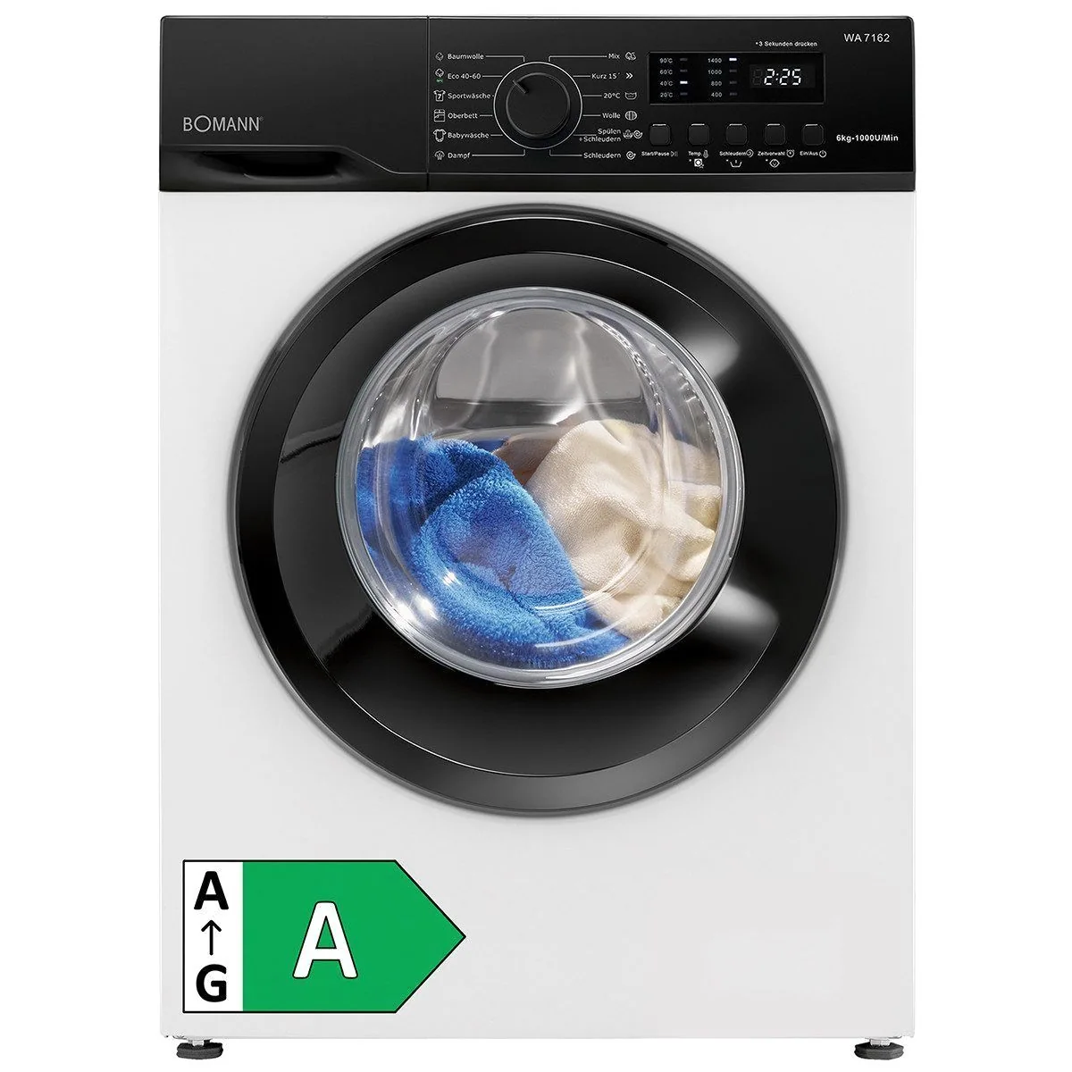 BOMANN WA 7162 Waschmaschine, 6 kg, 1000 U/min, Inverter-Motor, 5 Jahre Garantie