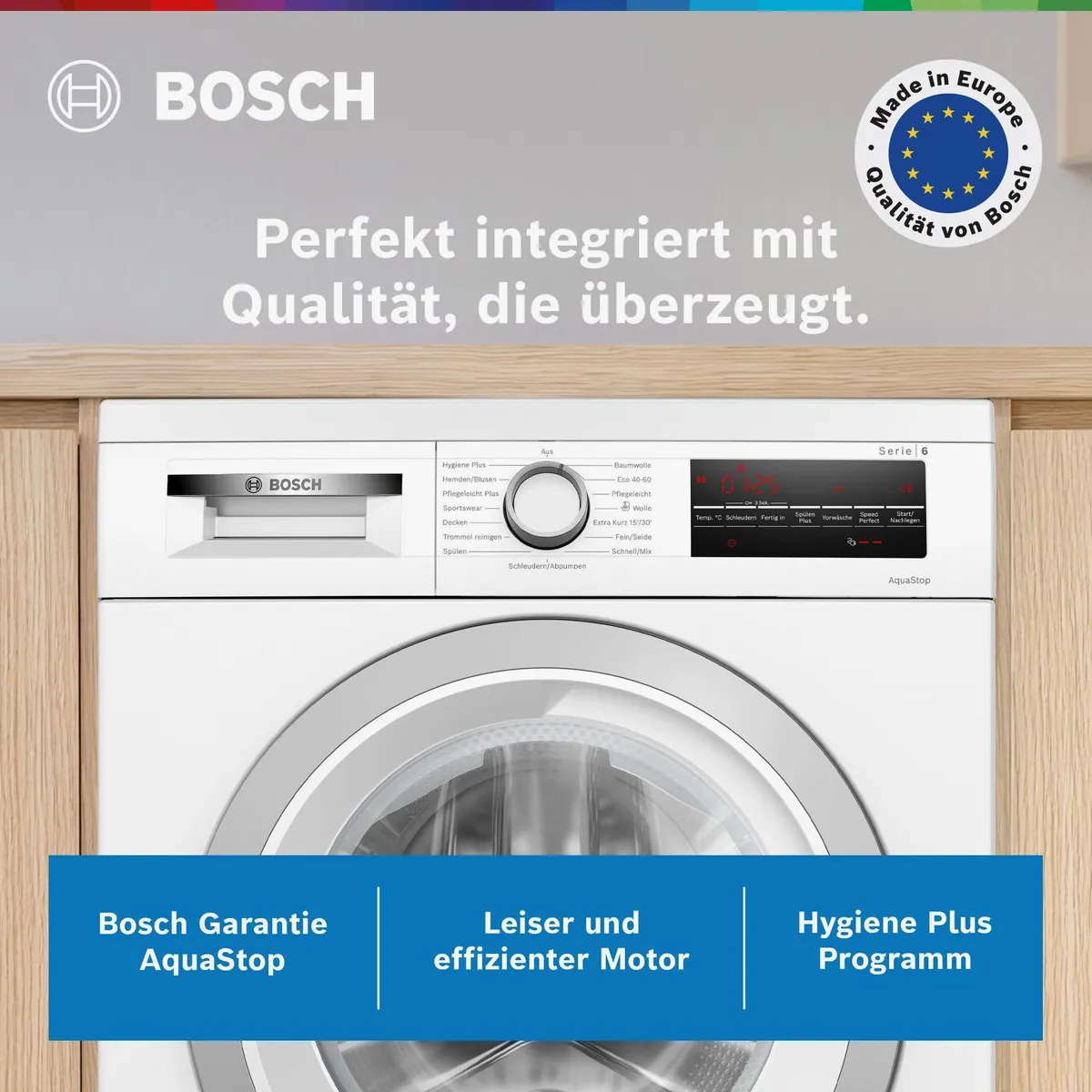 BOSCH WUU28T70 Waschmaschine, 8 kg, 1400 U/min, unterbaufähig, Invertermotor, ActiveWaterPlus 2