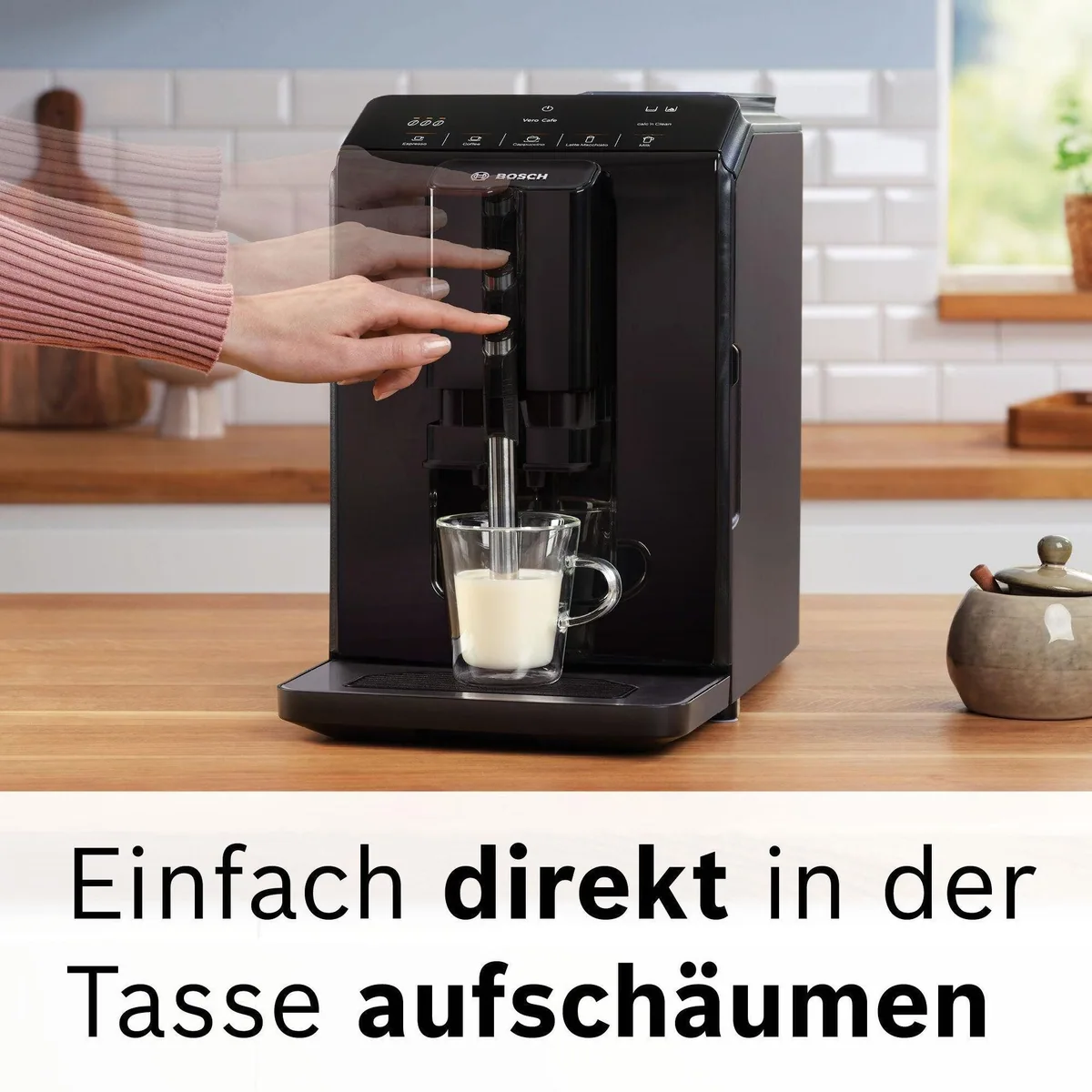 BOSCH VeroCafe Kaffeevollautomat, One-Touch Bedienung, MilkMagic Pro, Keramik-Mahlwerk — 15 bar Druck 2