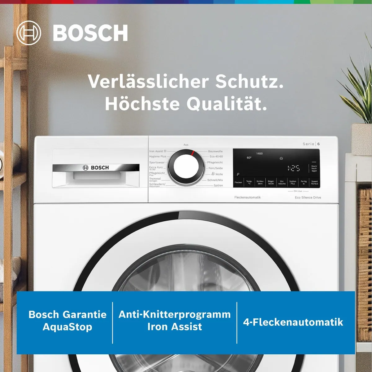 BOSCH WGG244ZV0 Waschmaschine, 9 kg, 1400 U/min, Nachlegefunktion, Invertermotor 5